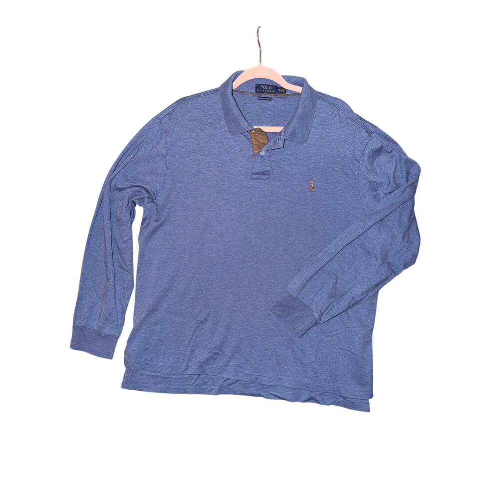Polo Ralph Lauren heather blue long sleeve Pima 100% cotton soft touch shirt XXL